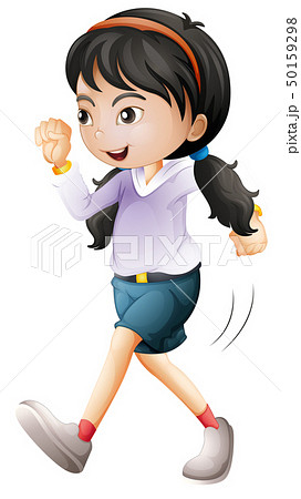 Isolated girl character walking Isolated girl character walking 50159298