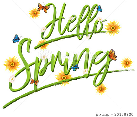 Hello spring font background 50159300