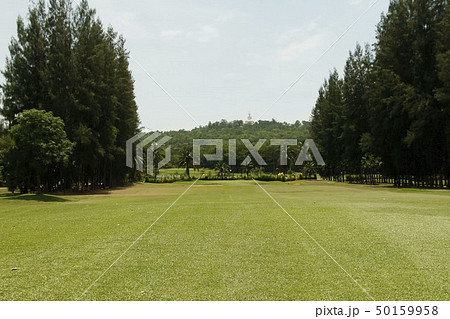 The evening golf course has sunlight in Thailand 50159958