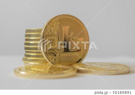 Litecoin - lite coin LTC cryptocurrency on light background Litecoin - lite coin LTC cryptocurrency on light background 50160891