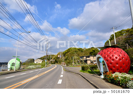 フルーツバス停　平原バス停　国道207号線　左は有明海諫早湾　長崎県諫早市小長井町 50161670