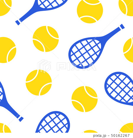 Yellow tennis ball and racket seamless pattern Yellow tennis ball and racket seamless pattern 50162267