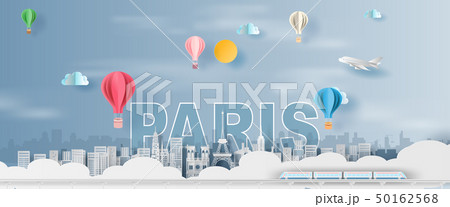 Paper art and craft of Traveling holiday Eiffel 50162568