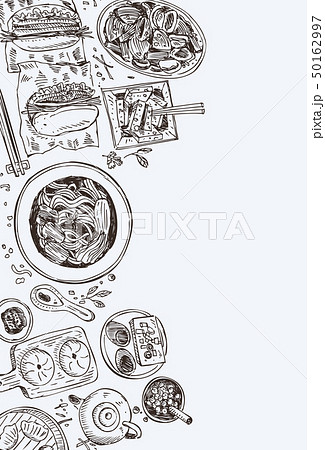 Hand drawn Taiwanese food, Vector Illustration 50162997