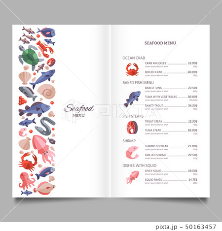 Seafood restaurant vector menu template 50163457