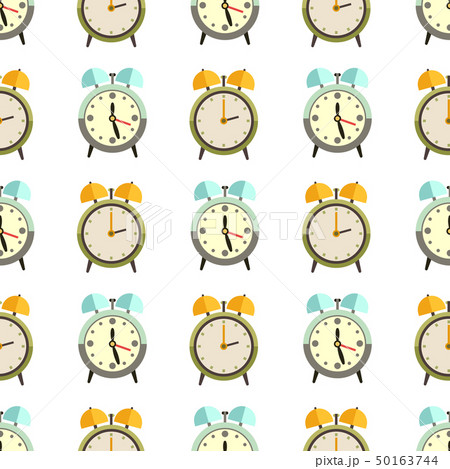 Flat clocks seamless pattern design - alarm background 50163744