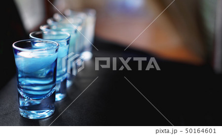 Glasses of vodka with ice. In bar Glasses of vodka with ice. In bar 50164601