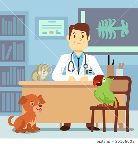 Veterinary office with doctor and pets 50166005