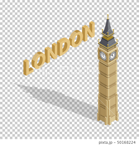 Isometric highly detailed Big Ben tower. 50168224