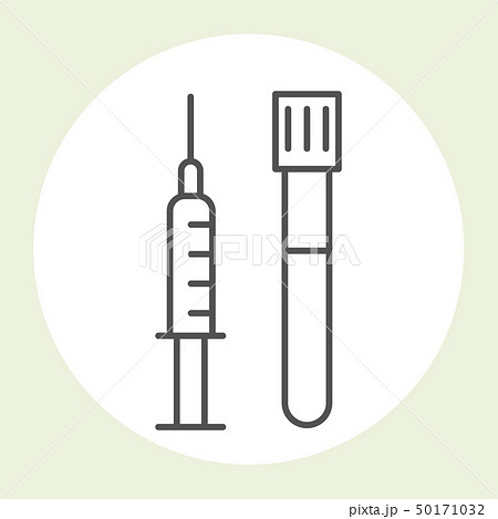Syringe and test-tube icon - medical and beauty 50171032