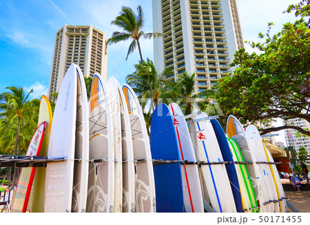 ワイキキの街並み（ハワイ） 50171455