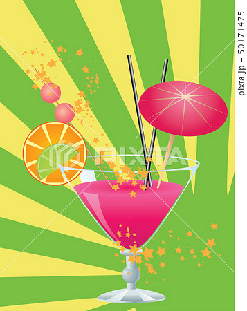 Pink cocktail with decorations 50171475