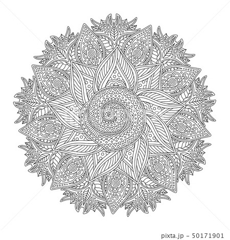 Illustration for coloring book with round pattern 50171901
