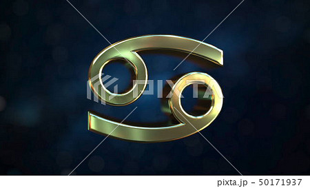 Gold Cancer Zodiac sign, 3D rendering Gold Cancer Zodiac sign, 3D rendering 50171937