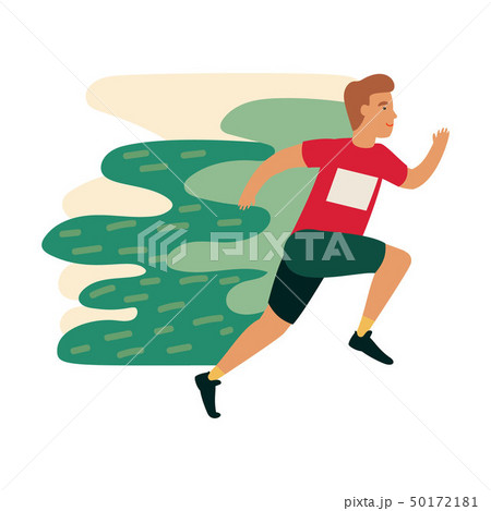 Runner athlete in motion. Funny man running 50172181