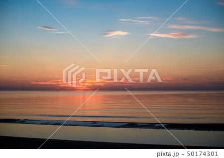 Beautiful panorama of sunset in the Baltic sea 50174301