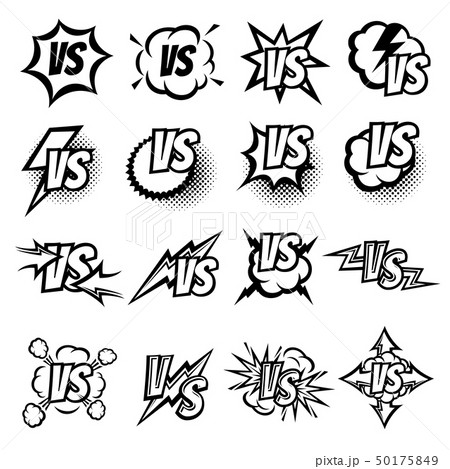 Versus vector logo set. Argue fight symbols in cartoon comic style Versus vector logo set. Argue fight symbols in cartoon comic style 50175849