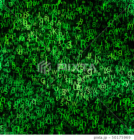Abstract green chaotic complicated crypto symbols 50175969