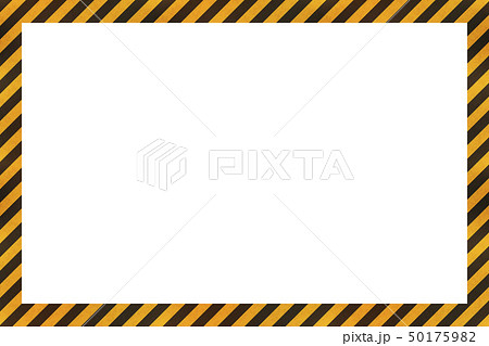 Warning sign yellow and black stripes frame, 50175982