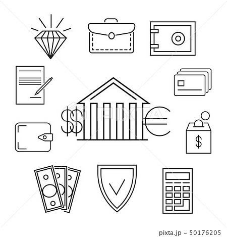 Save money or finance line art concept Save money or finance line art concept 50176205