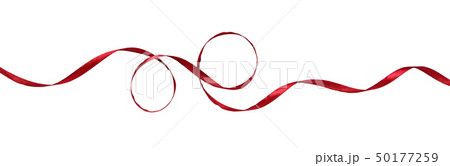 Curled red satin ribbon 50177259