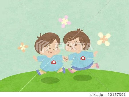 走るこどもたち（屋外） 50177391