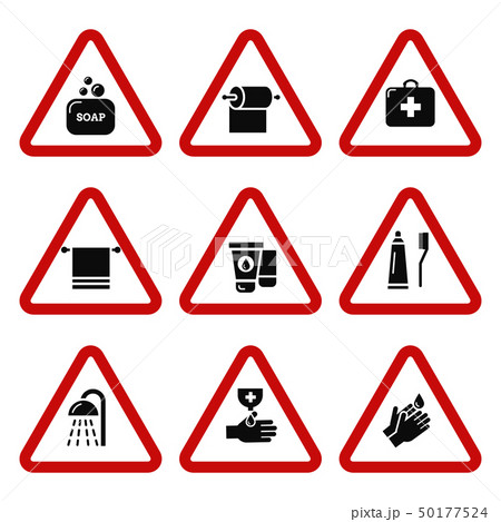 Hygiene, bacteria virus protection icons 50177524