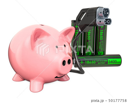 Electric car charging plug with piggy bank Electric car charging plug with piggy bank 50177758