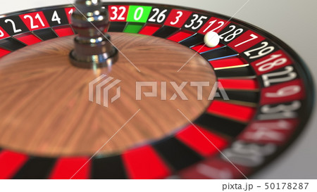 Casino roulette wheel ball hits 28 twenty-eight black. 3D rendering Casino roulette wheel ball hits 28 twenty-eight black. 3D rendering 50178287