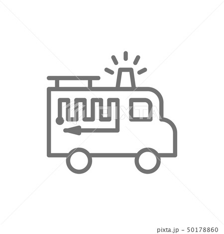 Fire truck with flasher line icon. Isolated on white background 50178860