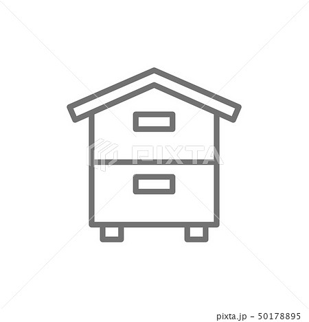 Wooden hive, beehive, apiary, beekeeping line icon. Wooden hive, beehive, apiary, beekeeping line icon. 50178895