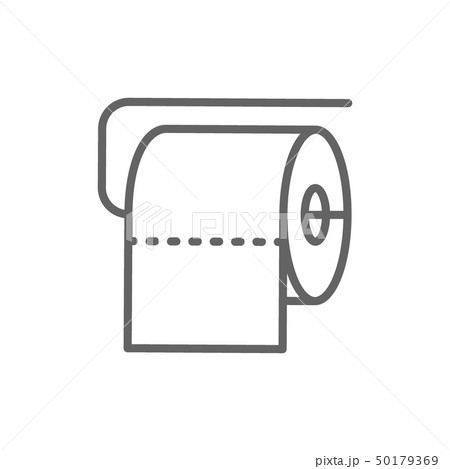 Toilet roll line icon. Isolated on white background Toilet roll line icon. Isolated on white background 50179369