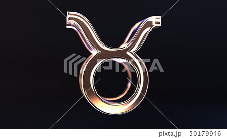 Glass Taurus Zodiac sign, 3D rendering 50179946