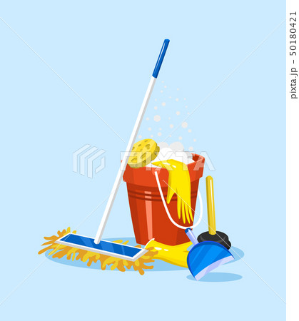 Cleaning tools. House icons for poster. Washing machine, Detergents Cleanser for apartments, Water 50180421
