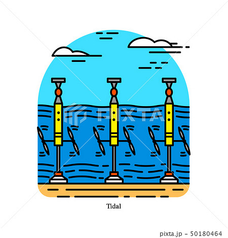 Tidal power plant. Form of hydropower that converts the energy obtained from tides into electricity Tidal power plant. Form of hydropower that converts the energy obtained from tides into electricity 50180464
