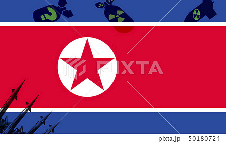 North Korea flag and Nuclear missiles North Korea flag and Nuclear missiles 50180724