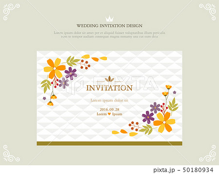 花 葉 結婚式の招待状のイラスト素材