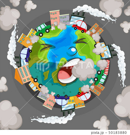 Sick earth from pollution concept Sick earth from pollution concept 50183880