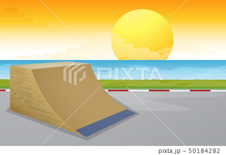A skatepark sunset scene A skatepark sunset scene 50184282