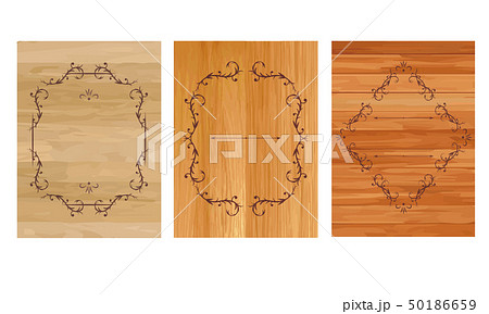 木の板 フレームのイラスト素材