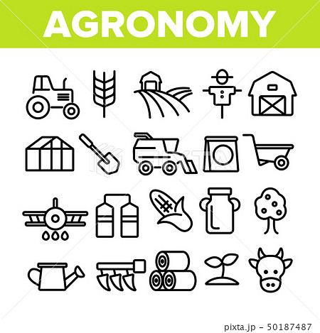 Agronomy Industry Vector Thin Line Icons Set Agronomy Industry Vector Thin Line Icons Set 50187487