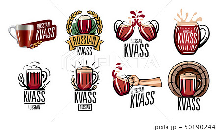 Vector illustration of a mug with Russian kvass. Isolated on white background Vector illustration of a mug with Russian kvass. Isolated on white background 50190244