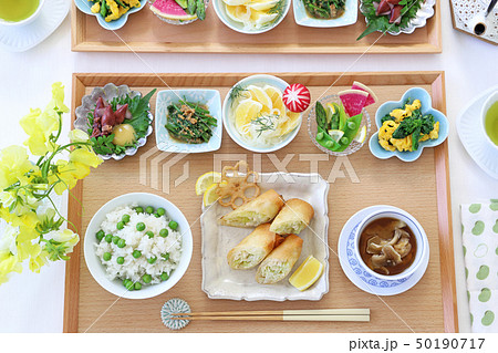 豆ご飯の朝食 50190717