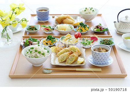 豆ご飯の朝食 50190718