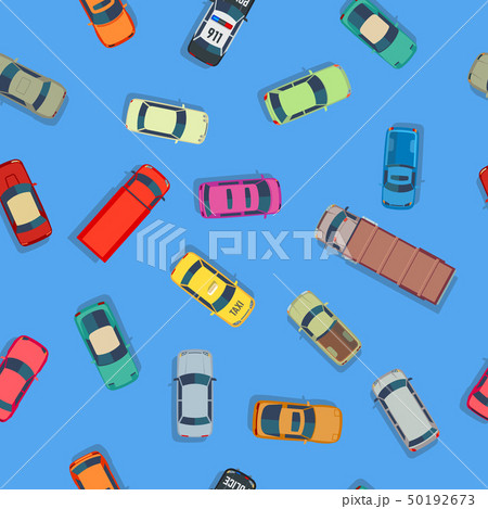 Cartoon style cars on blue background 50192673