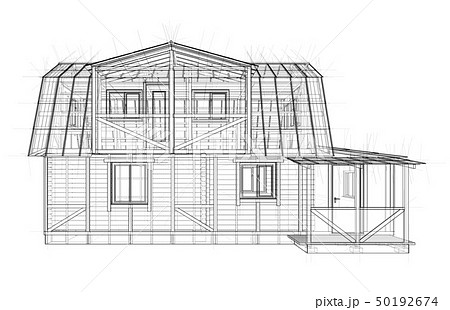 House sketch. Vector rendering of 3d House sketch. Vector rendering of 3d 50192674