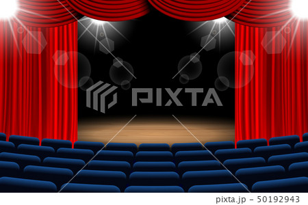 chairs and stage with spotlight in the hall chairs and stage with spotlight in the hall 50192943