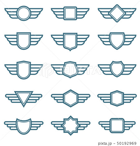 Eagle wings army vector badges. Aviation wing labels. Winged pilot emblems 50192969
