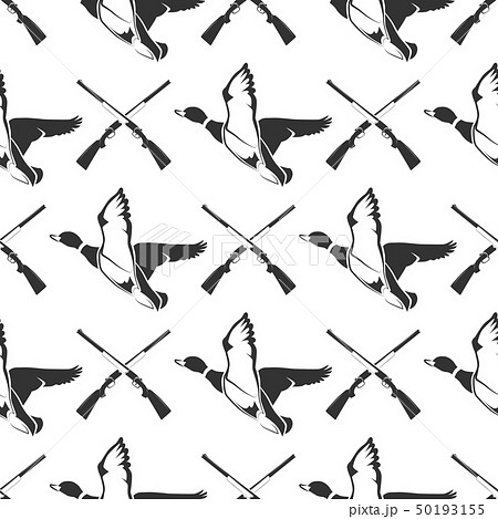 Hunting seamless pattern with guns and ducks 50193155