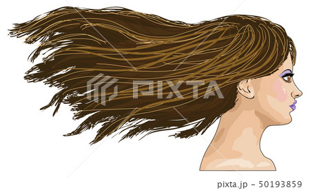 Side-view portrait of brunette girl 50193859